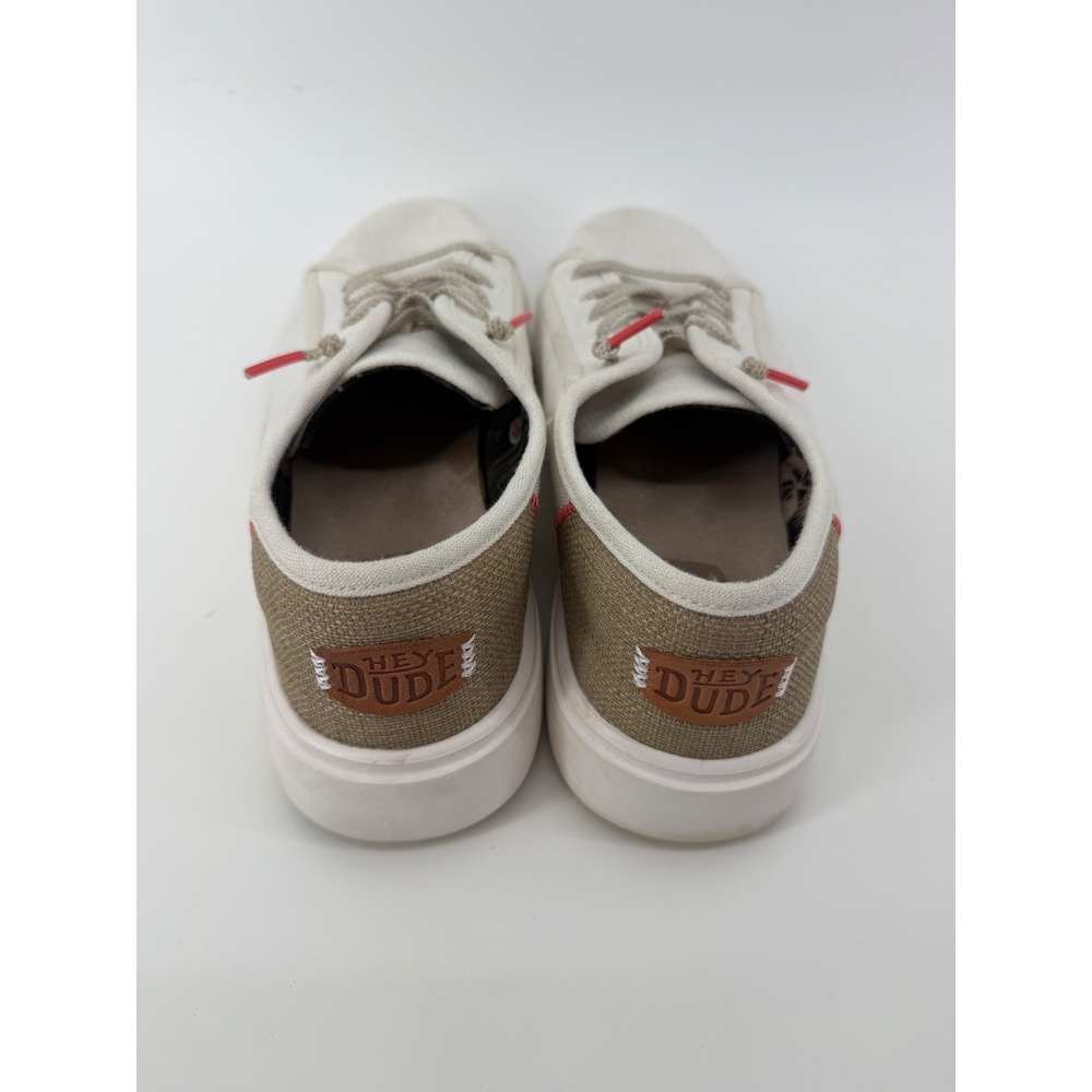 Hey Dude Cody W Craft Women W9 Cream Tan Canvas Low Top Slip On Sneakers - Picture 4 of 8